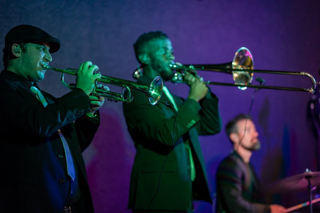 Dynamic horn section shares the stage with Austin wedding band, Uptown Drive